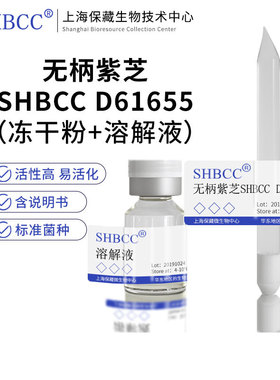 无柄紫芝SHBCC D61655非模式菌株综合PDA琼脂25℃培养 冷藏4-10℃