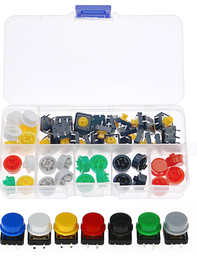 b3f-4055 按键开关 DIY混装开关帽 轻触开关+7种彩色按钮帽套装