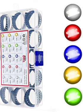 0603/0805/1206红黄蓝绿白色5色x150个 SMD贴片LED发光二极管套装