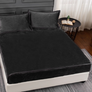 珊瑚绒床笠单件加绒款床罩冬季法兰绒床套罩加厚保暖双面绒毛绒