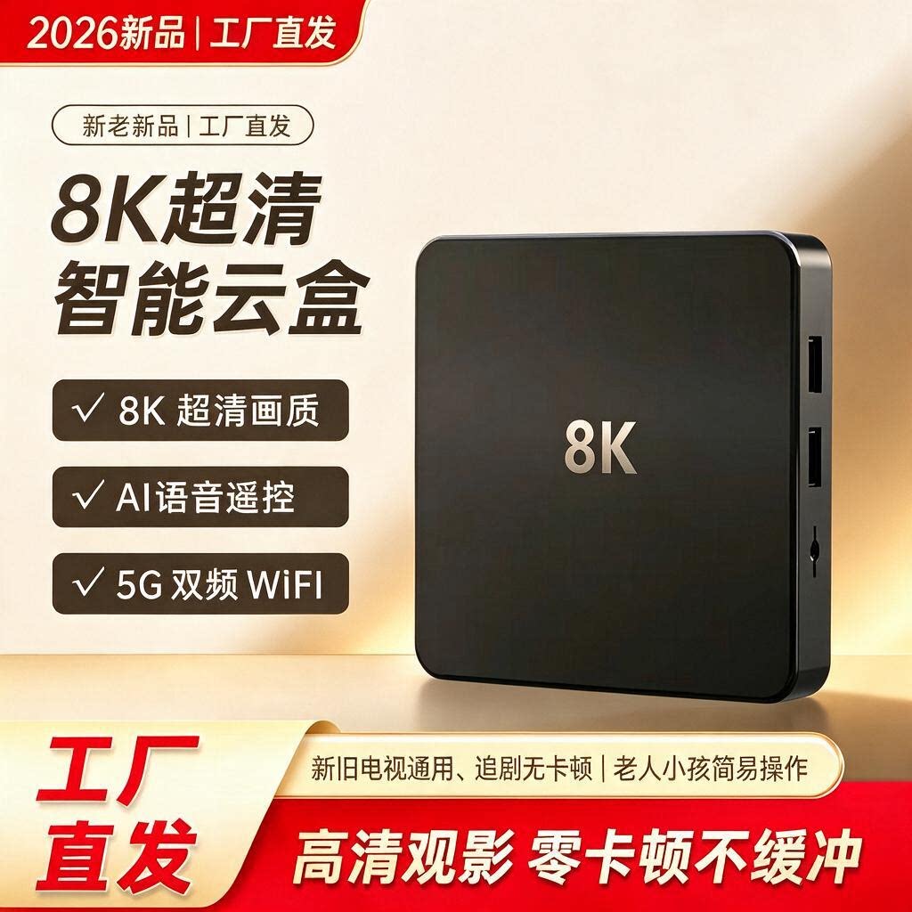 8K超清智能网络播放器全网通无线WIFI双频连接高清电视盒子投屏