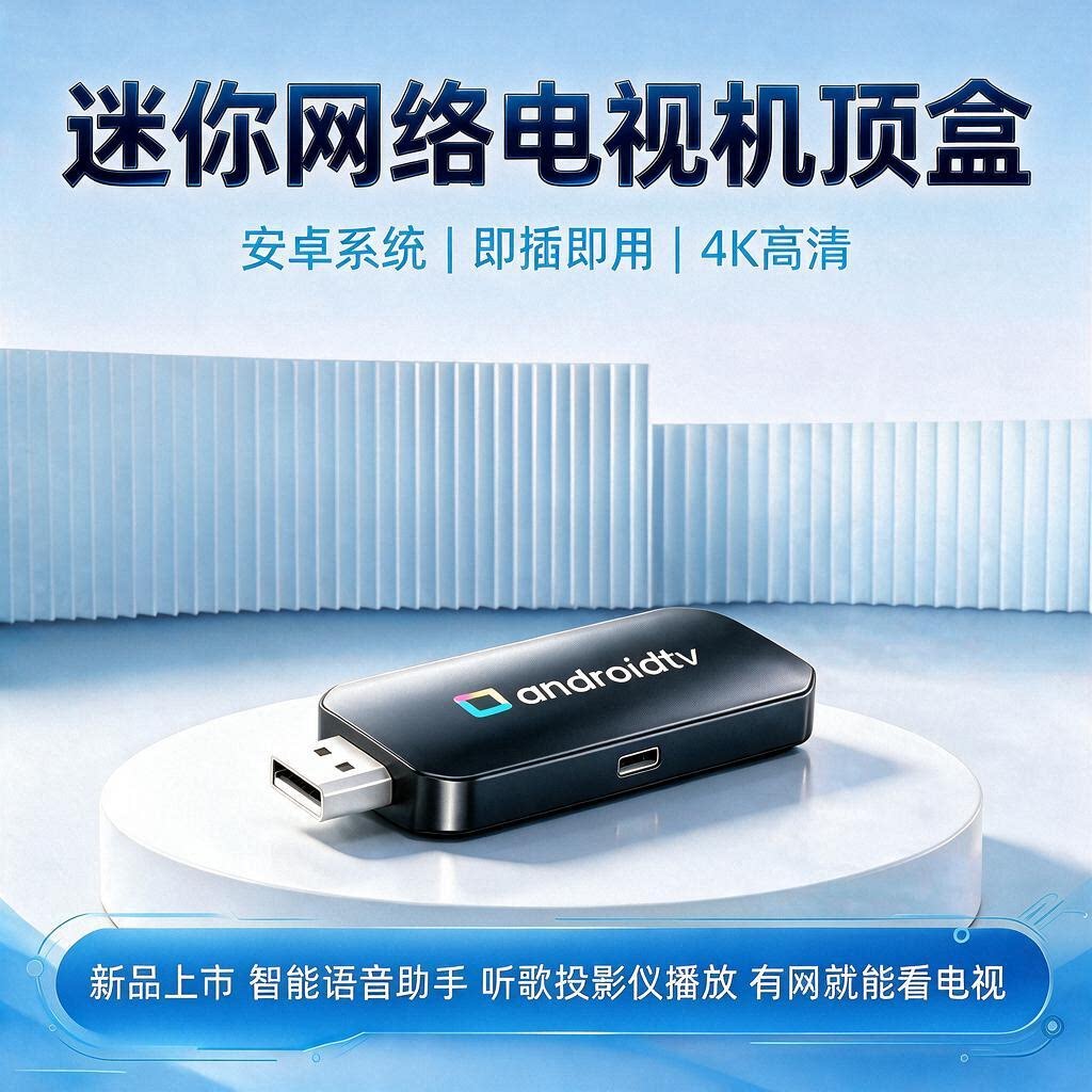 迷你网络电视机顶盒4K高清网络播放器即插即用投屏盒子家用机顶盒