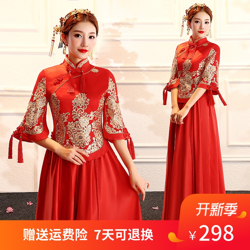 跨境婚纱礼服2019夏季新款秀禾服复古大码结婚敬酒服流苏古装|ruв категории Женская одежда, Cвадебные платья, свадебное платье - от Buy2taobao.com для оказания профессиональной услуги покупки агента Taobao