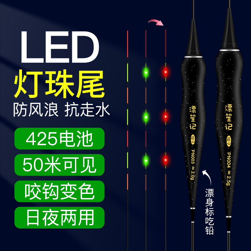 LED硬尾夜光漂抗走水葫芦型浮漂