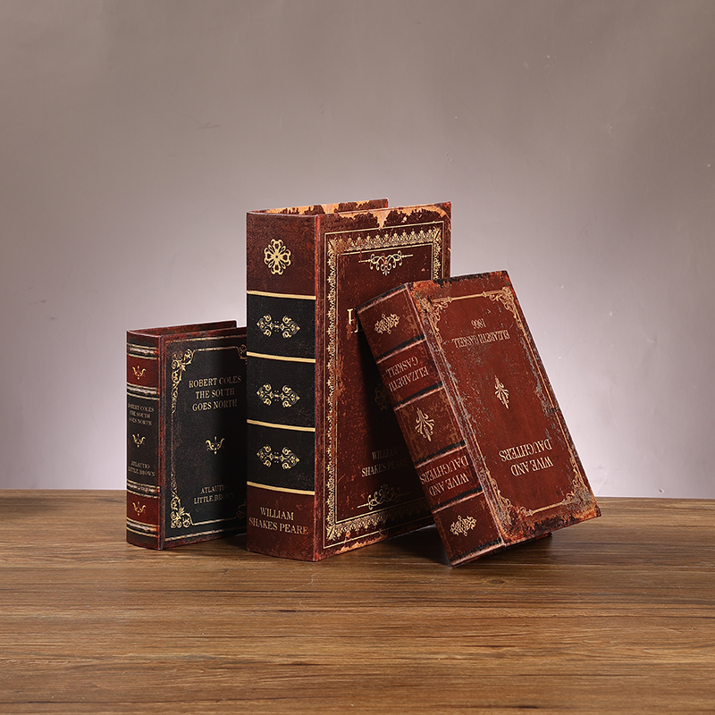 欧式复古假书摆件装饰书房书柜仿真书模型书本收纳盒书盒摄影道具