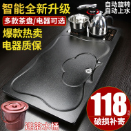 Hộ Gia Đình Hoàn Toàn Tự Động Gỗ Chắc Chắn 4 Trong 1 Khay Trà Bộ Trà Giả Đá Đen Điện Làm Nóng Bếp trà Biển Nền Tảng B bàn pha trà điện ban tra dien thong minh