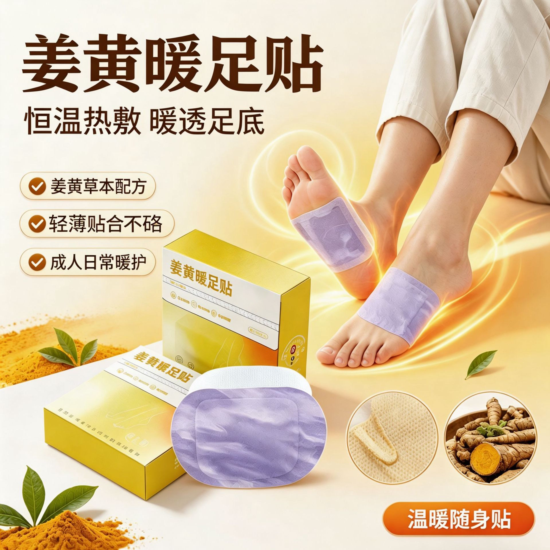 艾草发热姜贴驱寒祛湿生姜热疗贴