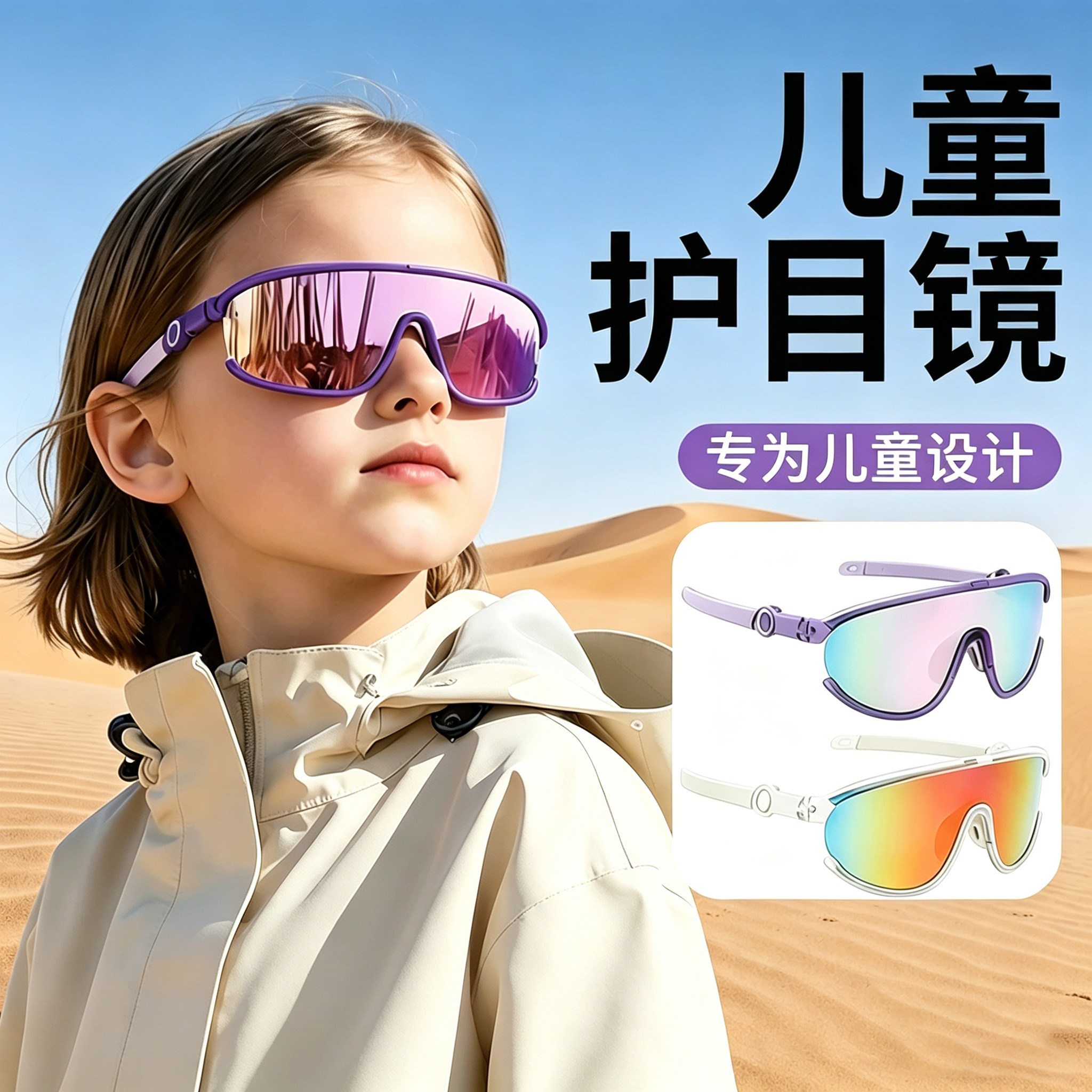 防沙护目镜防风儿童沙漠专用墨镜