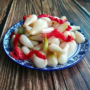 恩施酸菜泡菜酸辣藠头剁椒酸荞头蒜头腌制茭头下饭菜开胃辣椒咸菜
