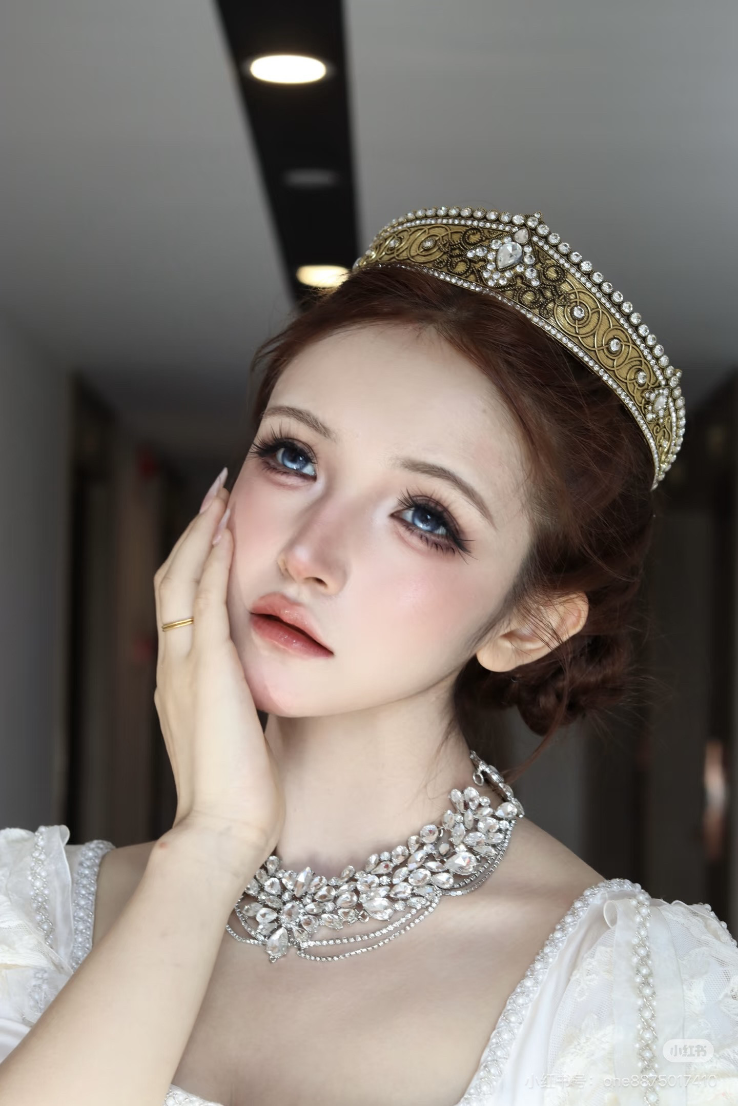 欧美新娘巴洛克镶钻奢华高级感女王皇冠结婚婚纱礼服头饰品王冠