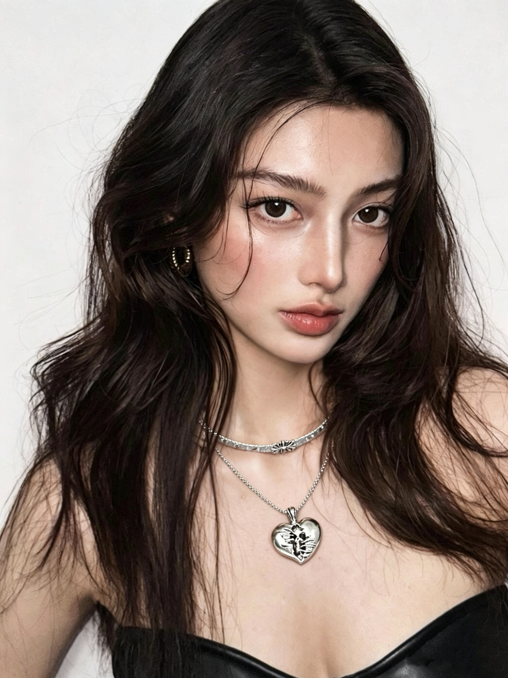 甜酷choker十字花爱心骷髅双层项链朋克暗黑辣妹叠戴个性锁骨链