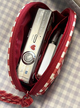 旅行便携ccd收纳包多功能化妆相机数据线充电器可爱卡片机整理袋