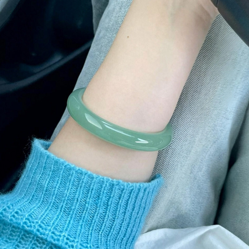 天然东陵玉手镯女款冰种晴水玉