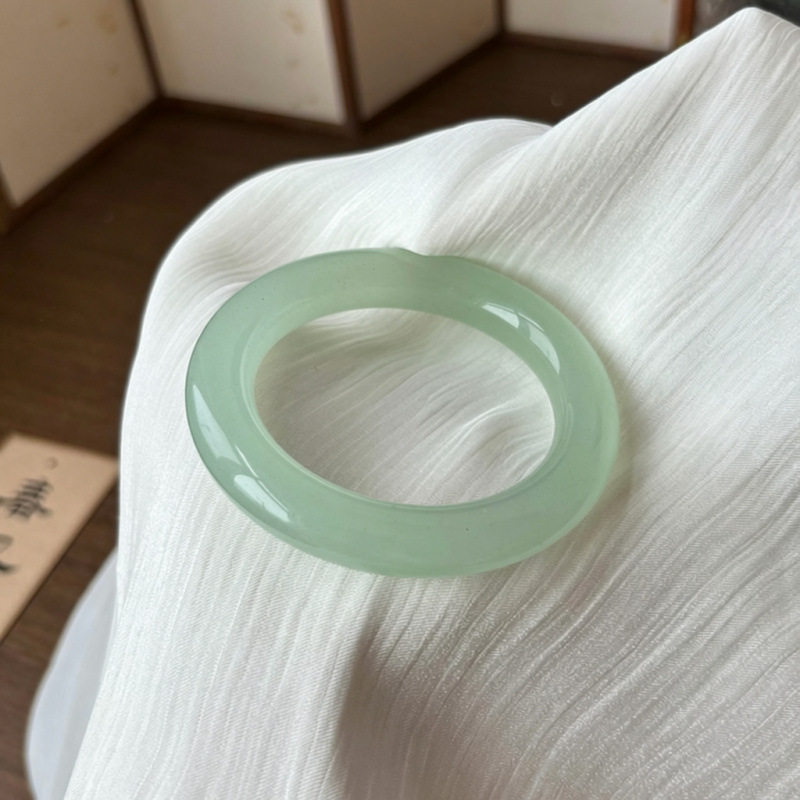 纯天然油青色冰糯种手镯冰种