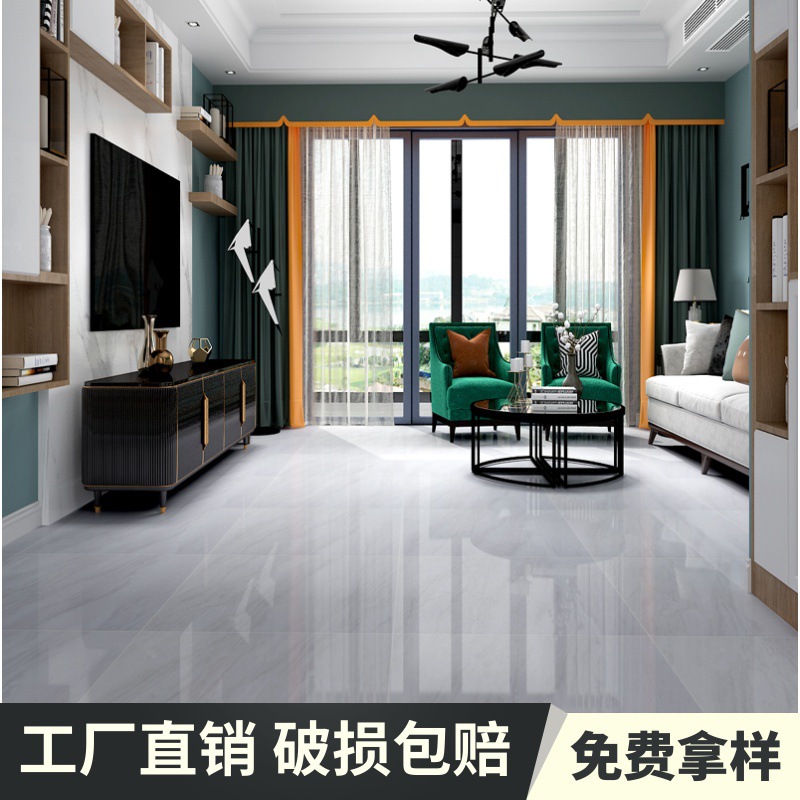 爵士白瓷砖800*800纯色通体砖大理石地砖客厅防滑耐磨地板瓷砖