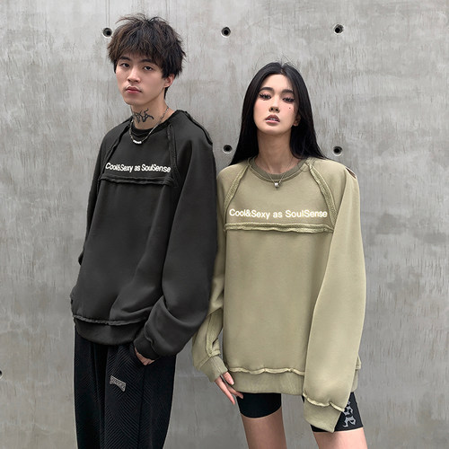 SoulSense机能风反光圆领卫衣女