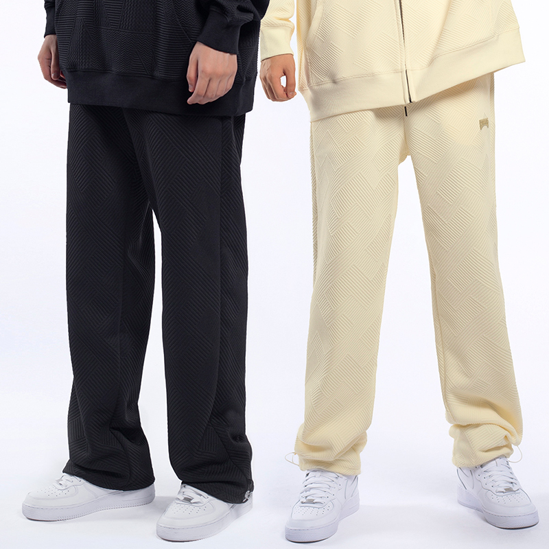 SoulSense肌理面料休闲阔腿卫裤