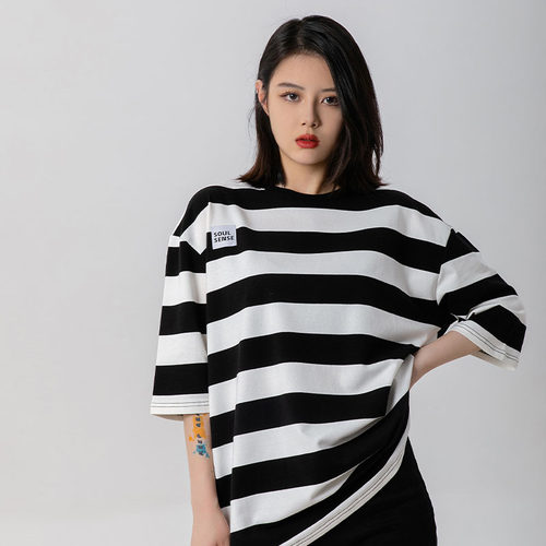 甜酷风oversize五分袖潮街头通勤