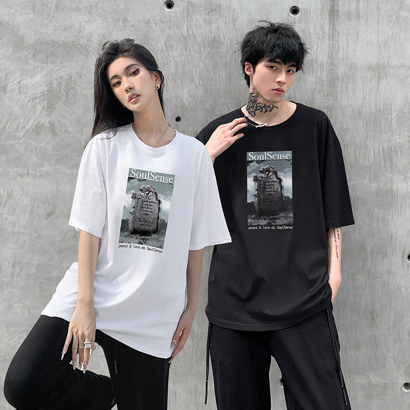 SoulSense死在夏威夷系列沙滩石碑高阶潮牌宽松短袖T恤男同款,男装,T恤,淘宝优惠券,粉丝福利购,淘宝优惠卷
