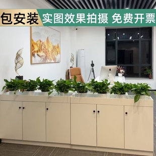 办公区域隔断屏风矮柜放花架子花槽柜半截绿植矮过道装 饰餐厅围栏