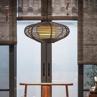 一件代发吊灯东南亚风格 藤编客厅餐厅茶室禅意藤艺吊灯可定制
