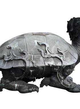 玻璃钢铸铜龙龟雕塑定制仿铜青龙朱雀玄武白虎麒麟凤凰雕像摆件