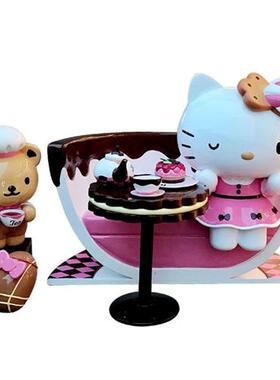 玻璃钢雕塑helloKitty凯蒂猫卡通甜品店门口KT猫商场装饰大型摆件