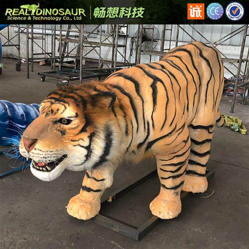真实比例仿真老虎模型动物园游乐园风景区硅胶仿真毛发老虎雕塑