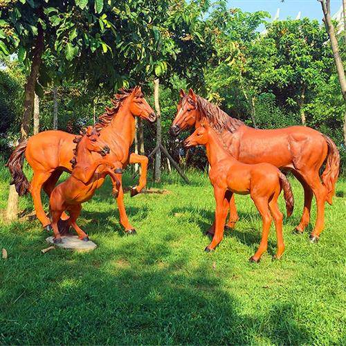 玻璃钢大型马雕塑仿真马模型户外庭院子花园商场美陈园林景观装饰