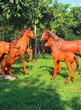 玻璃钢大型马雕塑仿真马模型户外庭院子花园商场美陈园林景观装饰