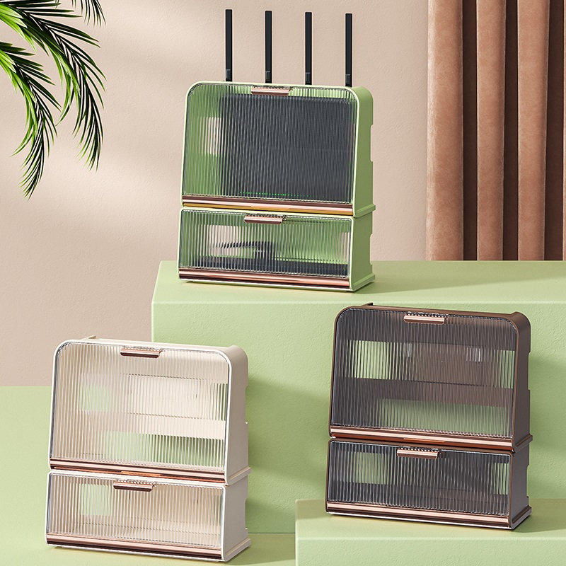 路由器收纳盒免打孔机顶盒置物架