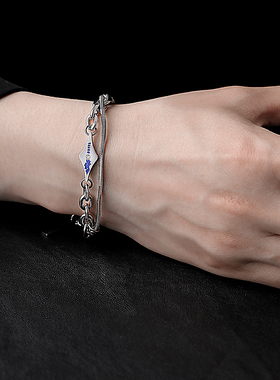 男女钛钢原创设计熔岩手链