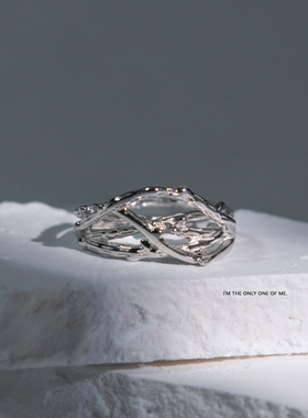 ins不规则荆棘潮冷淡风树藤戒指