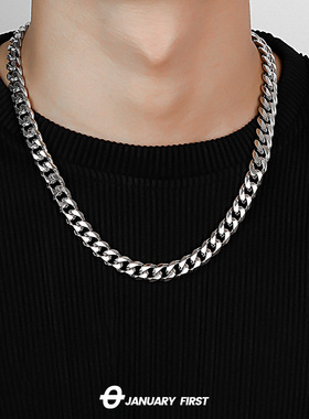 钛钢男女古巴链子项链