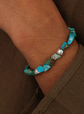 复古风仿绿松石串珠手链男女小众高级感手串饰品高级轻奢民族风