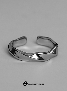 简约莫比乌斯环戒指男潮高级感食指女情侣对戒小众设计钛钢不掉色