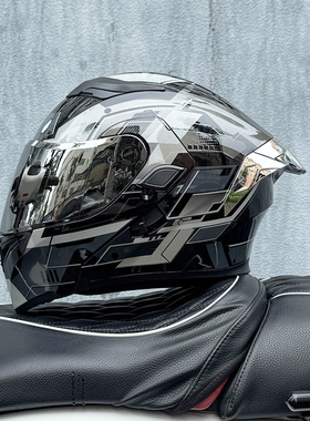 ORZ摩托车头盔男女揭面盔摩旅机车全盔四季通用个性彩尾翼3C认证