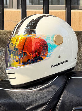 ORZ摩托车头盔男女复古全盔3C电摩四季蓝牙槽个性冬季机车跑盔