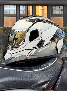 Orz摩托车头盔男女机车揭面盔双镜片加蓝牙半全盔四季A类新3C认证