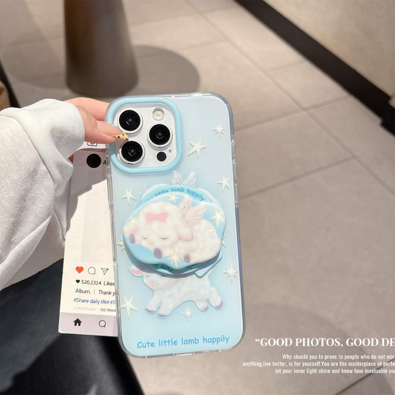 【Ai相机键全包】卡通小羊磁吸支架适用苹果16Pro手机壳新款iPhone15Promax高级感小众不撞款16PM趣味保护壳