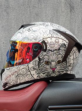 Lvs702新国标3C认证摩托车头盔男女全盔双镜机车跑盔蓝牙四季DOT