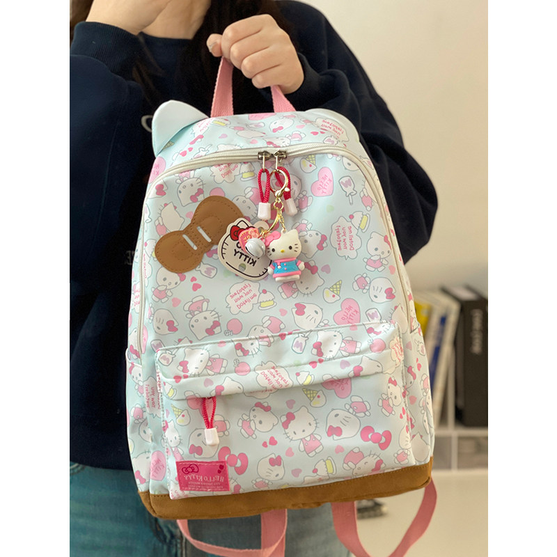 中学生卡通初中高中甜美揹包可爱蝴蝶结耳朵大容量双肩包学生书包