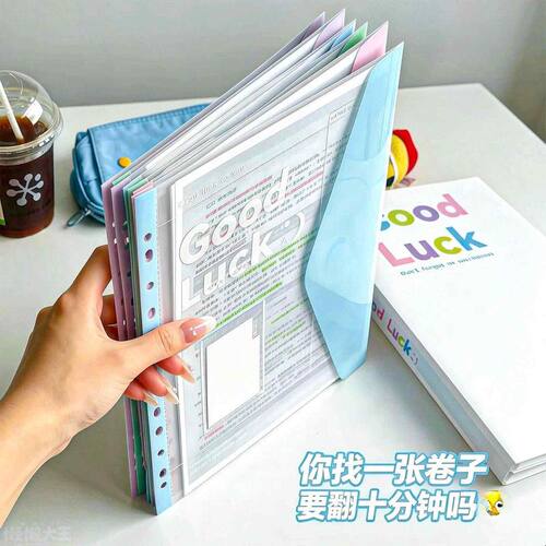 【科目分类】a4活页夹散纸收纳文件袋打孔外壳高颜值透明便携学生