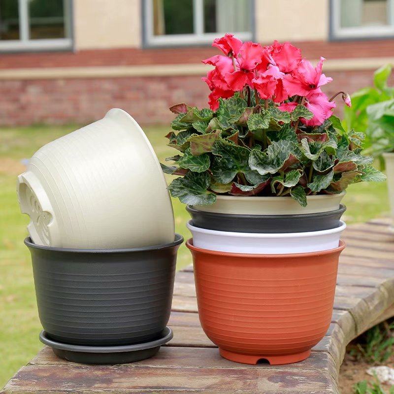 超厚塑料盆四代环氧树脂防晒仿陶瓷花盆简约创意四季环保pp树脂