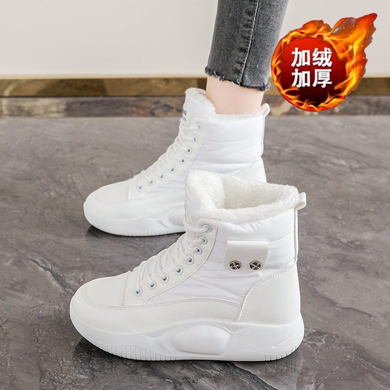 高帮雪地靴女冬季2025新款加绒加厚大棉鞋保暖短靴子厚底增高棉鞋