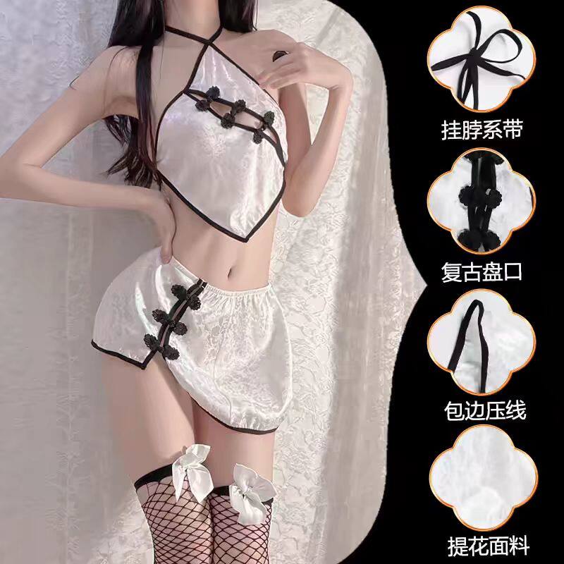 趣味内衣纯欲制服肚兜诱惑情调套装性感床上旗袍情趣衣服暴露女装