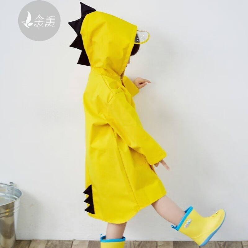 衾美儿童户外防水雨衣卡通雨披上学雨披EVA小恐龙防滑加厚雨鞋雨
