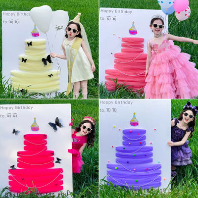 网纱蛋糕KT板定制5岁女孩