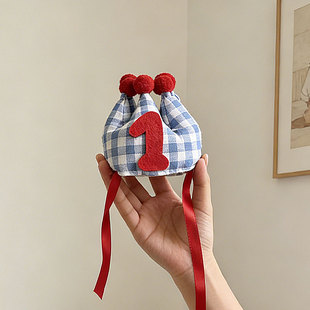 韩系ins布艺生日皇冠男女宝宝一周岁拍照仪式感道具氛围感装饰