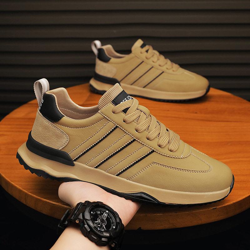 男鞋四季新款真皮时尚阿甘鞋青年潮流低帮休闲鞋子男士百搭运动鞋